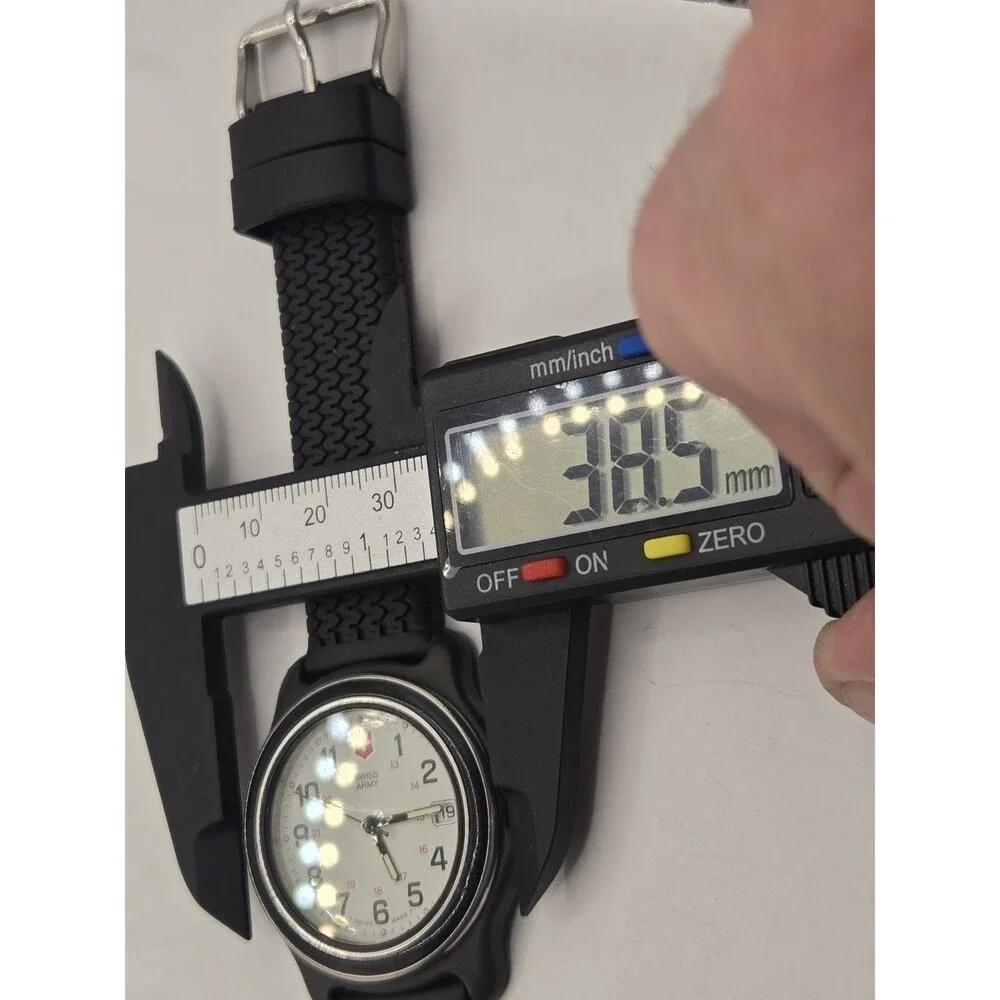 Victorinox Swiss Army Watch Men 39mm. Black Tone. New Rubber Strap. New Battery